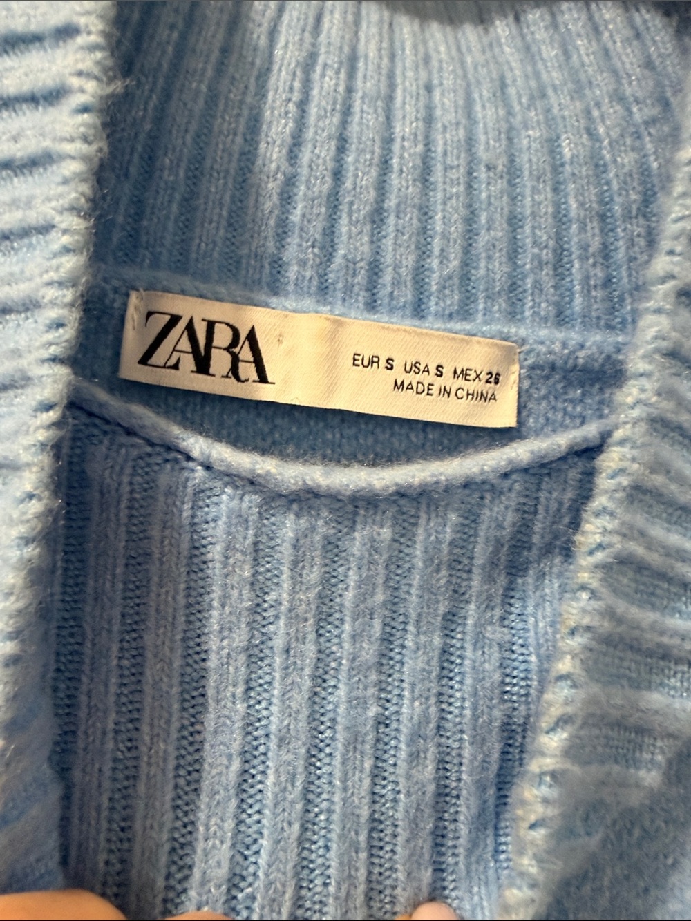ZARA Light Blue Ribbed Knit Jeans